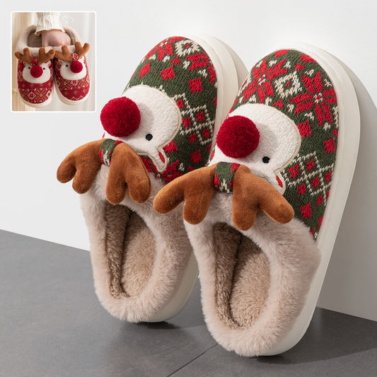 Chaussons Renne de Noël Mignon