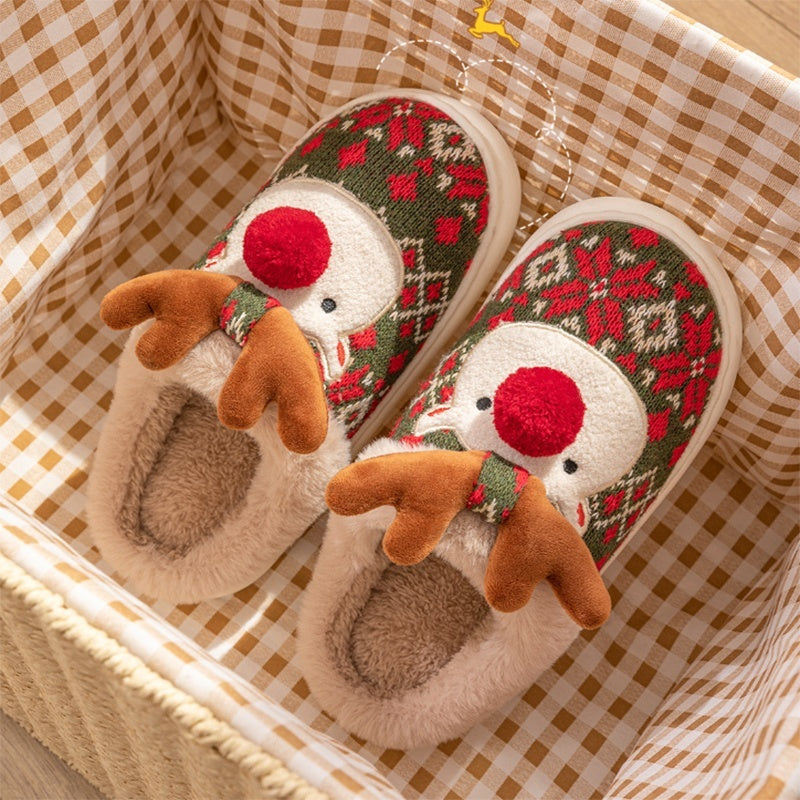 Chaussons Renne de Noël Mignon